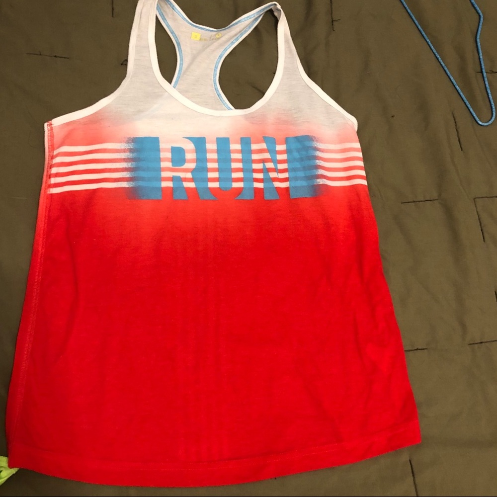 Xersion red & white work out tank top - S